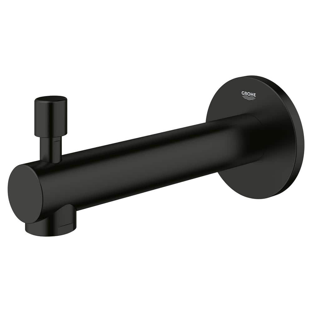 Matte Black Wall Mounted Tub Spout with Diverter