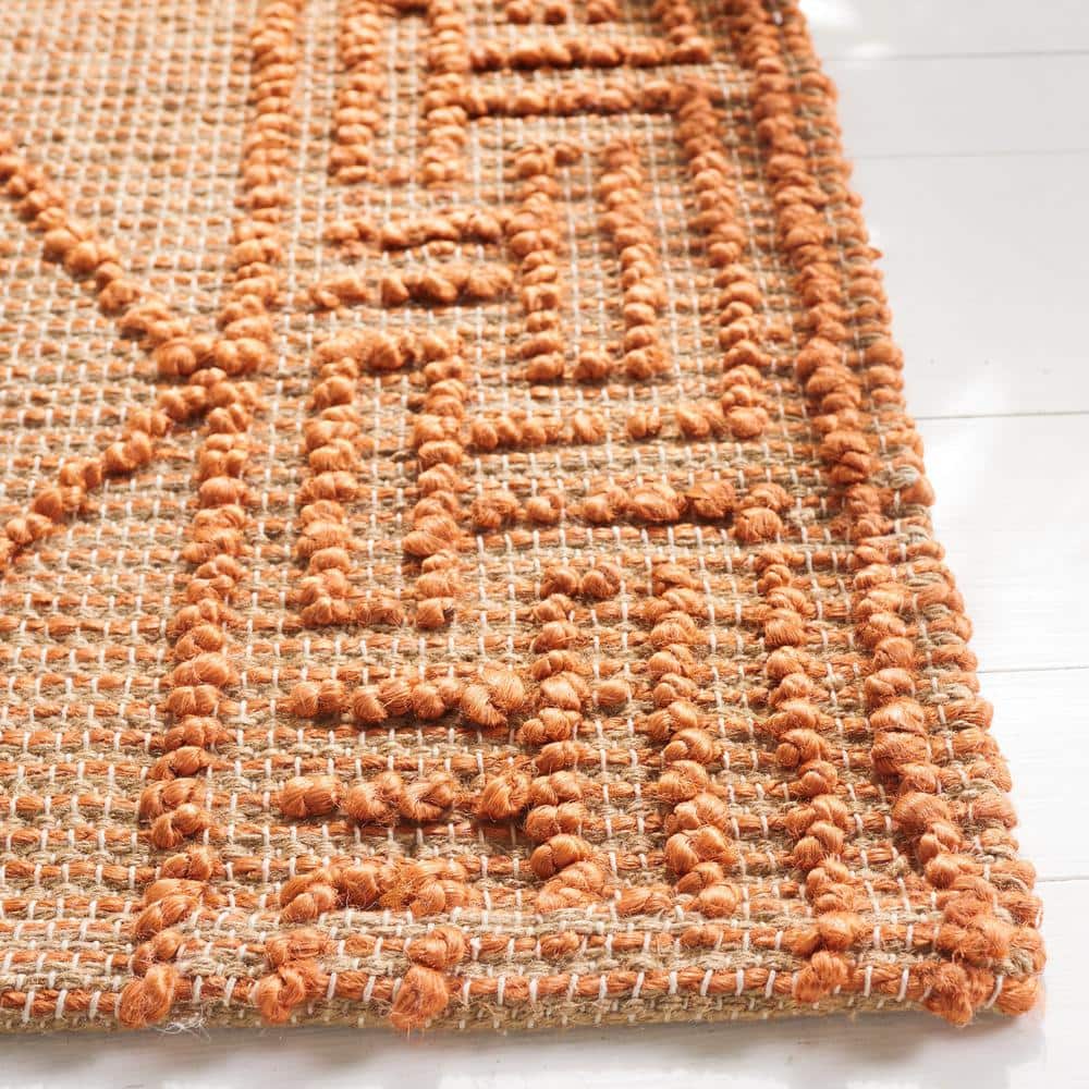 Orange Geometric Sisal 8' x 10' Area Rug