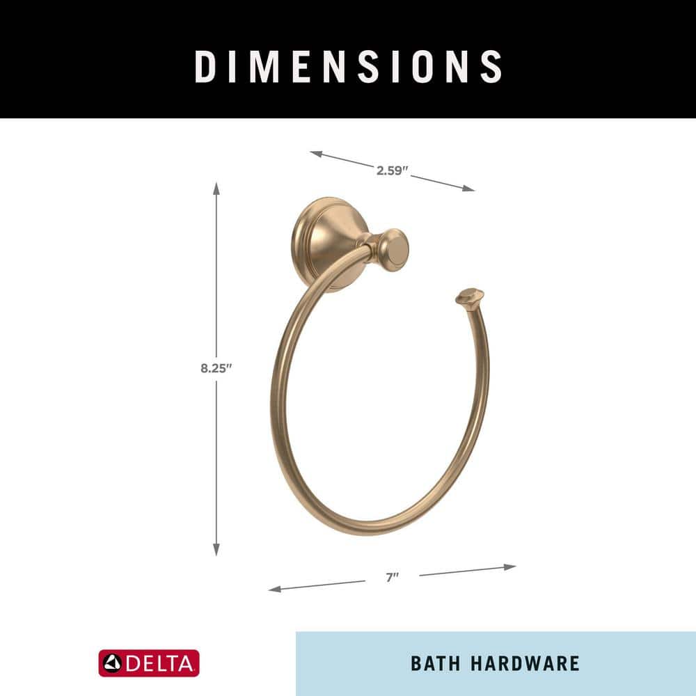 Champagne Bronze Wall Mounted Towel Ring with Stainless Steel Finish