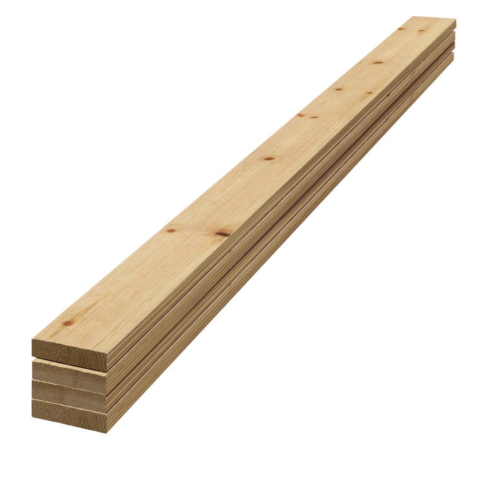 Edge 1 in. x 4 in. x 8 ft. Barn Wood Natural Pine Trim Board (4-Pack)