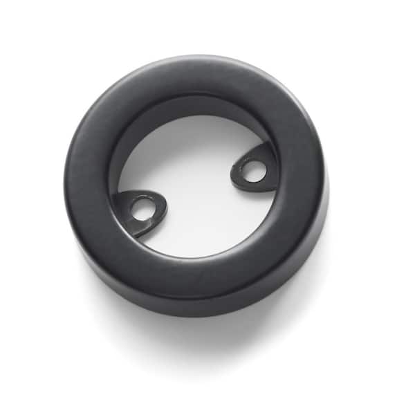 Colonial Elegance 2 in. x 2 in. Disk Black Steel Pull Hardware Kit