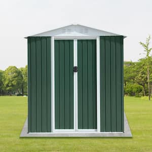 6 ft. W x 4 ft. D Green Metal Outdoor Storage Shed with Sliding Doors (24 sq. ft.)