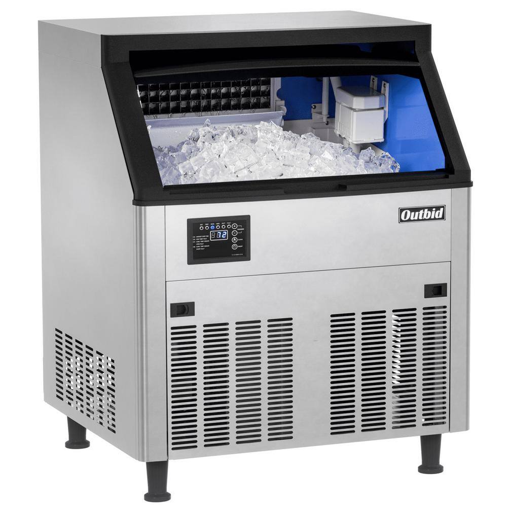 26 in. Ice Production per Day 265 lbs. Commercial Freestanding Ice Maker Stainless Steel, 90 LBS Bin, Full Size Cubes price history on PriceWatchPro