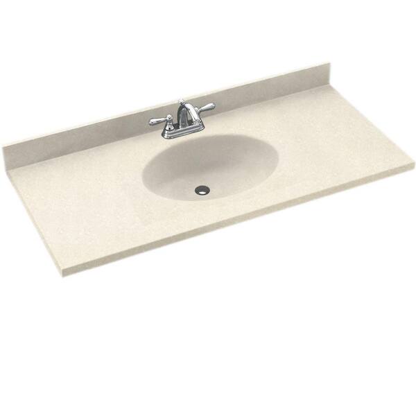 Swanstone Chesapeake 61 in. W Solid Surface Vanity Top in Pebble with Pebble Basin