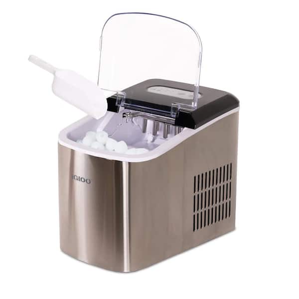 IGLOO 26 lbs. Self Cleaning Portable Ice Maker with Carrying Handle in  Stainless Steel IGLICEB26HNSS - The Home Depot
