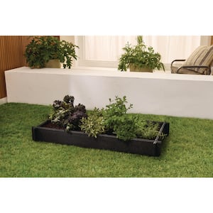 4 sq. ft. X 2 sq. ft. Black Poly Resin EZ Set Stackable Garden Bed