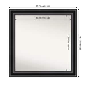 Grand Black 33.75 in. x 33.75 in. Custom Non-Beveled Recycled Polystyrene Framed Bathroom Vanity Wall Mirror