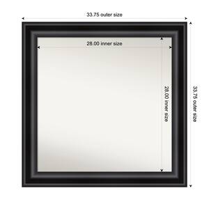 Grand Black 33.75 in. x 33.75 in. Custom Non-Beveled Recycled Polystyrene Framed Bathroom Vanity Wall Mirror