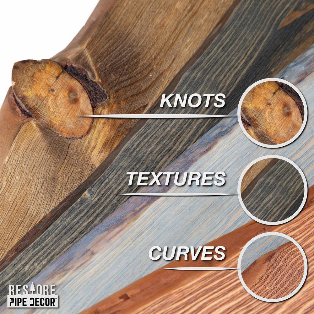 36" Sunset Cedar Live Edge Solid Wood Wall Shelf Set