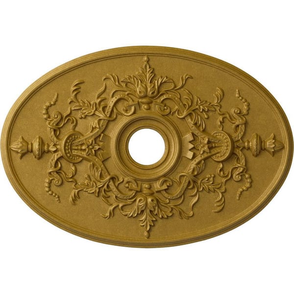 Ekena Millwork 1-5/8 in. x 30-3/4 in. x 21-1/4 in. Polyurethane Alexa Ceiling Medallion, Pharaohs Gold