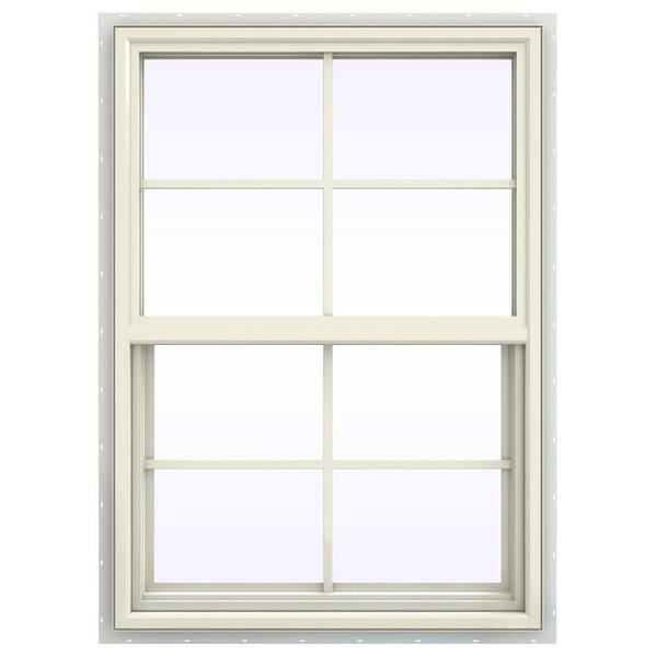 JELD-WEN 29.5 in. x 35.5 in. V-4500 Series Single Hung Vinyl Window with Grids - Yellow