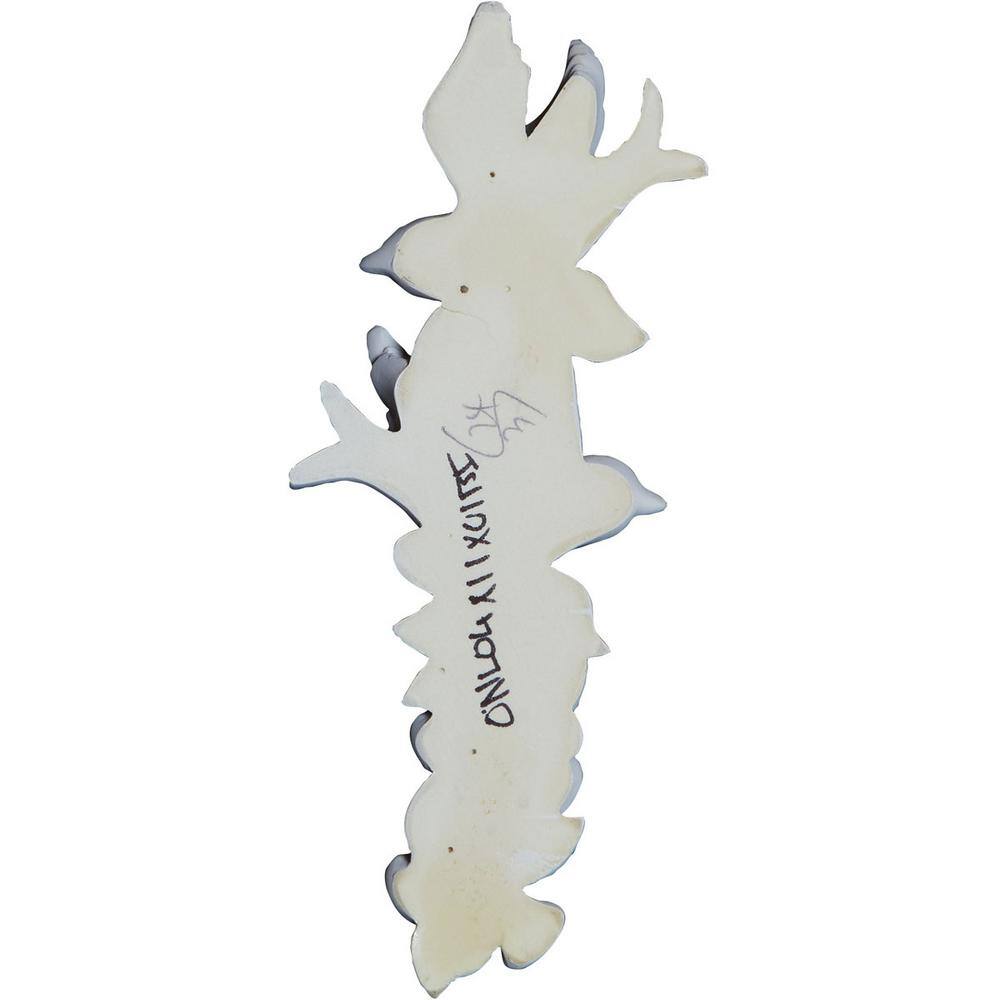 White Polyurethane Bird Drop Applique Onlay