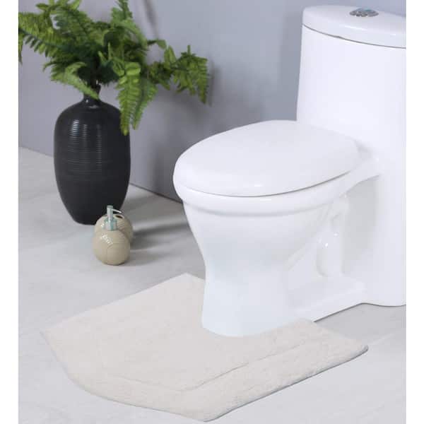 HOME WEAVERS INC Waterford Collection 100% Cotton Tufted Bath Rug, 20 in. x20 in. Contour, Ivory