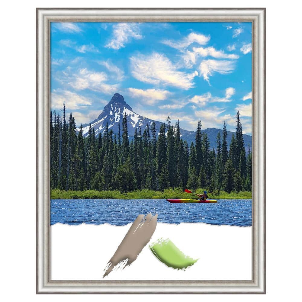 Distressed Silver Polystyrene Rectangular Wall Picture Frame 30" x 24"