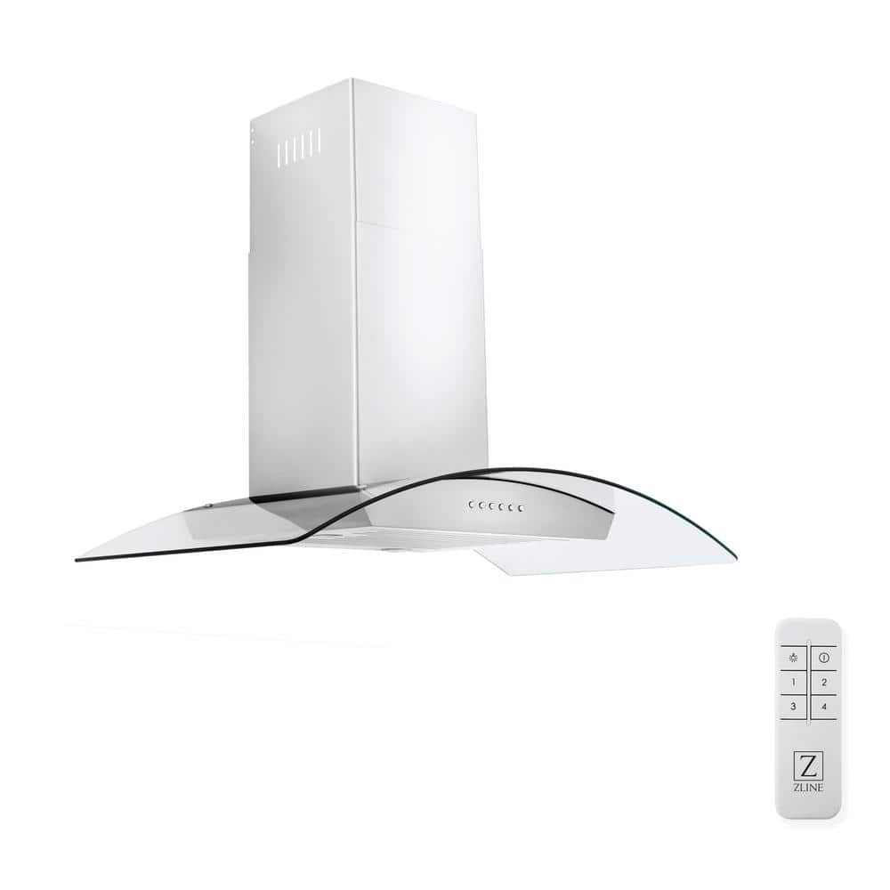 ZLINE Kitchen and Bath Alpine Series 36 in. 400 CFM Convertible Vent Wall Mount Range Hood in Stainless Steel, Brushed 430 Stainless Steel