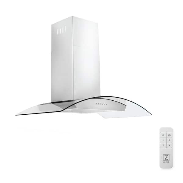 ZLINE Kitchen and Bath Alpine Series 36 in. 400 CFM Convertible Vent Wall Mount Range Hood in Stainless Steel