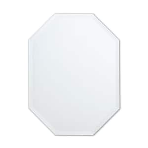 20 in. W x 28 in. H Frameless Octagon Beveled Edge Bathroom Vanity Mirror