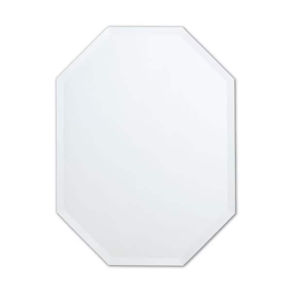 better bevel 24 in. W x 32 in. H Frameless Octagon Beveled Edge Bathroom Vanity Mirror
