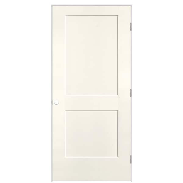 Masonite 36 in. x 80 in. 2-Panel Logan Left-Hand Solid Core Ivory Keys Molded Composite Single Prehung Interior Door