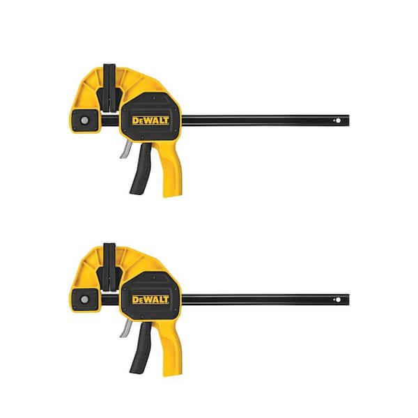 DEWALT 12 in. 600 lbs. Trigger Clamp with 3.75 in. Throat Depth (2 Pack)