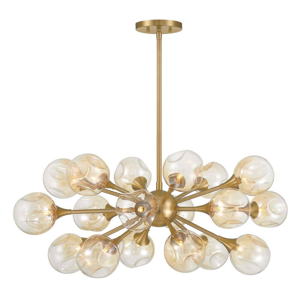 Matisse 18-Light Warm Brass Mid-Century Modern Contemporary Sputnik Chandelier with Gold Plated Glass Shades price history on PriceWatchPro