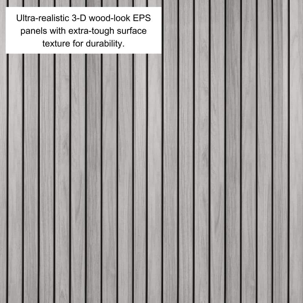 UltraLight Gray Faux Wood Wall Mural Set of Four