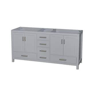 Sheffield 70.75 in. W x 21.5 in. D x 34.25 in. H Double Bath Vanity Cabinet without Top in Gray