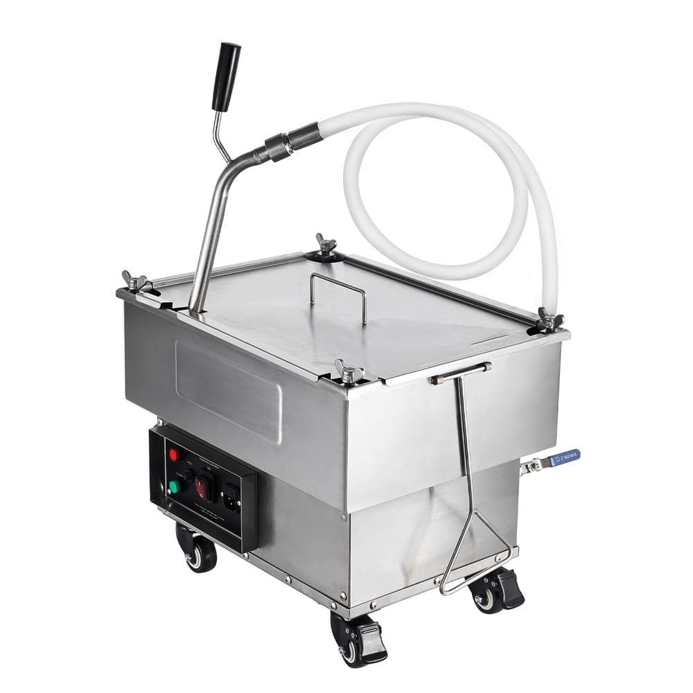 Mobile Fryer Filter, 19 qt. Oil Tank Capacity, Oil Filtration System with 10 L/min Oil Filtration Speed, Silver