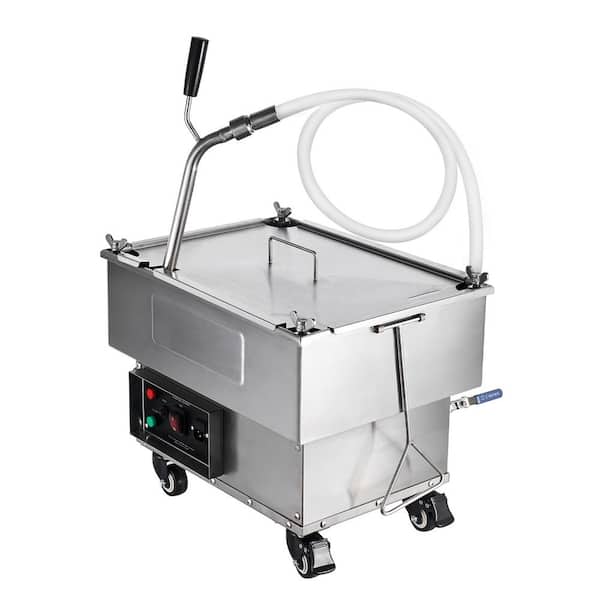 SKYSHALO Mobile Fryer Filter, 19 qt. Oil Tank Capacity, Oil Filtration System with 10 L/min Oil Filtration Speed, Silver