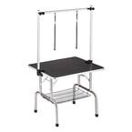 24 in. D x 46 in. W x 30 in. H Large Adjustable Heavy-Duty Portable Pet Grooming Table with Arm, Noose and Mesh Tray