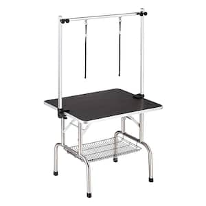 24 in. D x 46 in. W x 30 in. H Large Adjustable Heavy-Duty Portable Pet Grooming Table with Arm, Noose and Mesh Tray