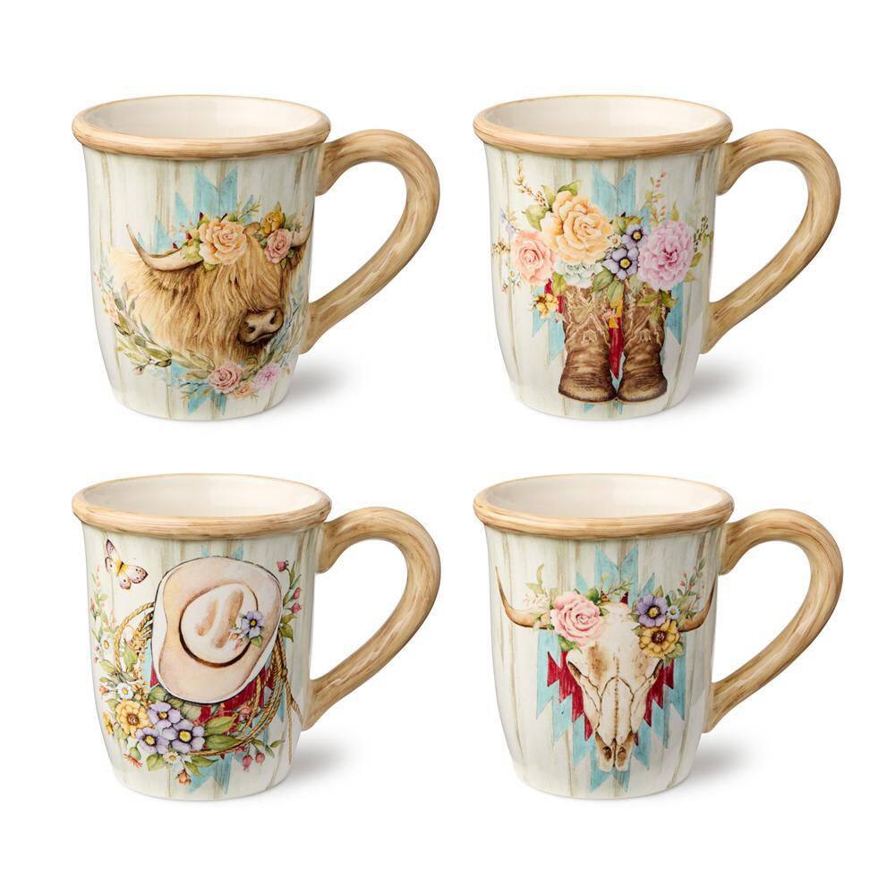 Rosewood 14 fl. oz. Multi-Colored Ceramic Mug (Set of 4) price history on PriceWatchPro