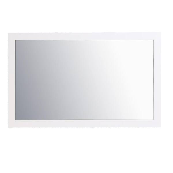 Eviva Sun 48 in. W x 30 in. H Framed Rectangular Bathroom Vanity Mirror in Gloss White EVMR