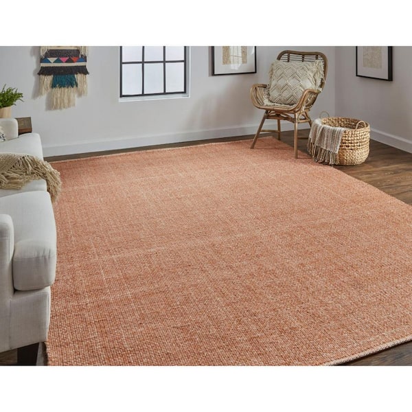 2 ft. x 8 ft. Orange Solid Color Area Rug