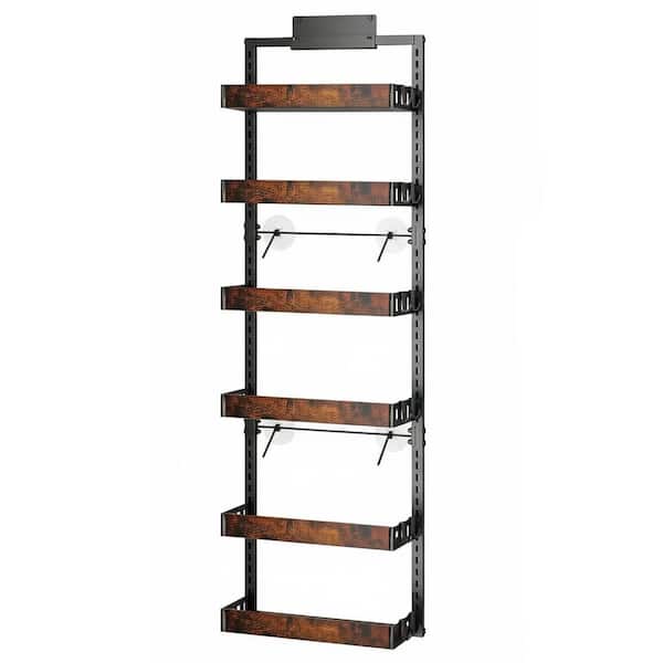 6 Shelf White Over Door or Wall Mount Multipurpose Metal Kitchen Pantry Organizer Rack Storage, 1 Pack