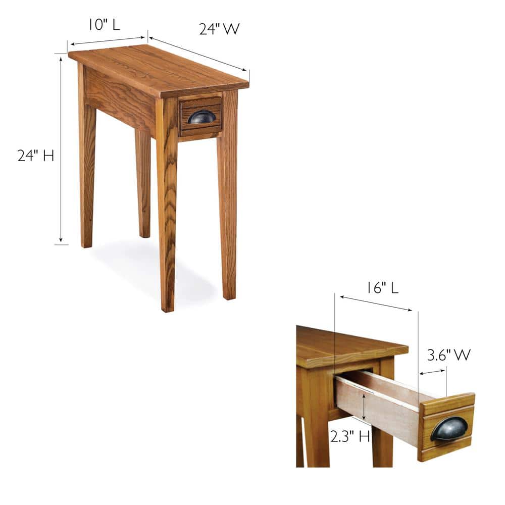 Candleglow Brown Narrow Wood End Table with Storage