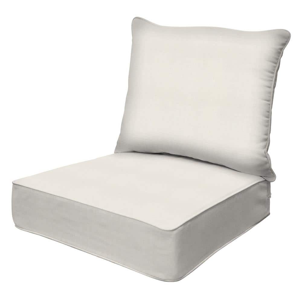 Outdoor Deep Seating Lounge Chair Cushion in Textured Solid Bone