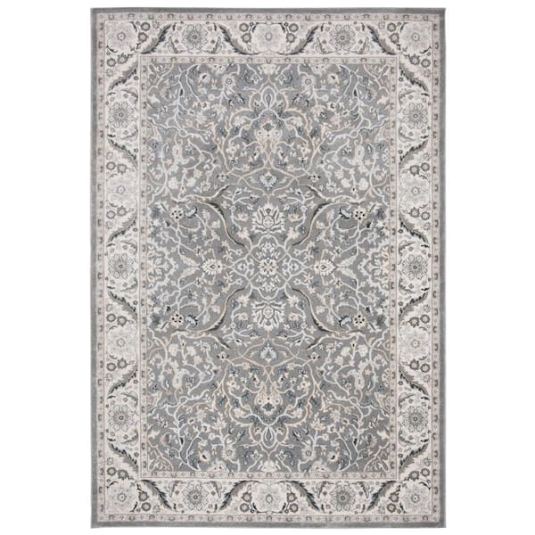 Isabella Gray/Dark Gray 4 ft. x 6 ft. Geometric Area Rug