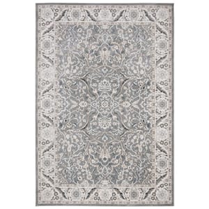 Isabella Gray/Dark Gray 5 ft. x 8 ft. Geometric Area Rug