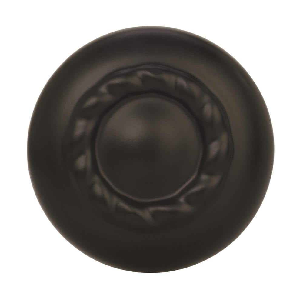 Matte Black Round Zinc Cabinet Knob with Mounting Hardware