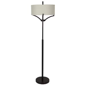 Ledger 62 in. Bronze 4-Arm Floor Lamp with Shade