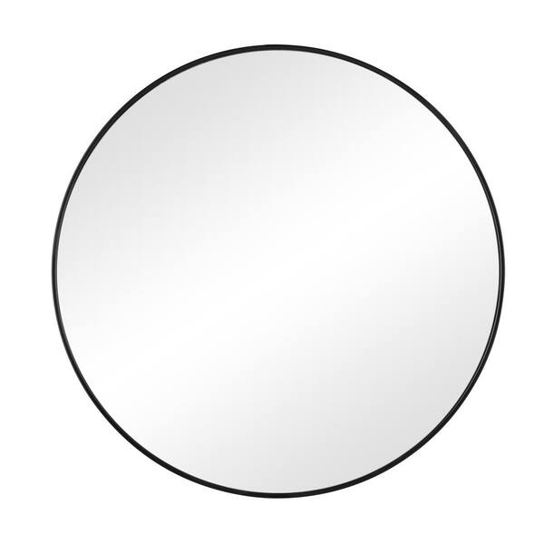 Sonora 35.5 in. W x 35.5 in. H Metal Matte Black Wall Mirror HD