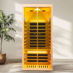 Moray 1-Person Indoor Hemlock Infrared Sauna with 7 Far-Infrared Carbon Crystal Heaters