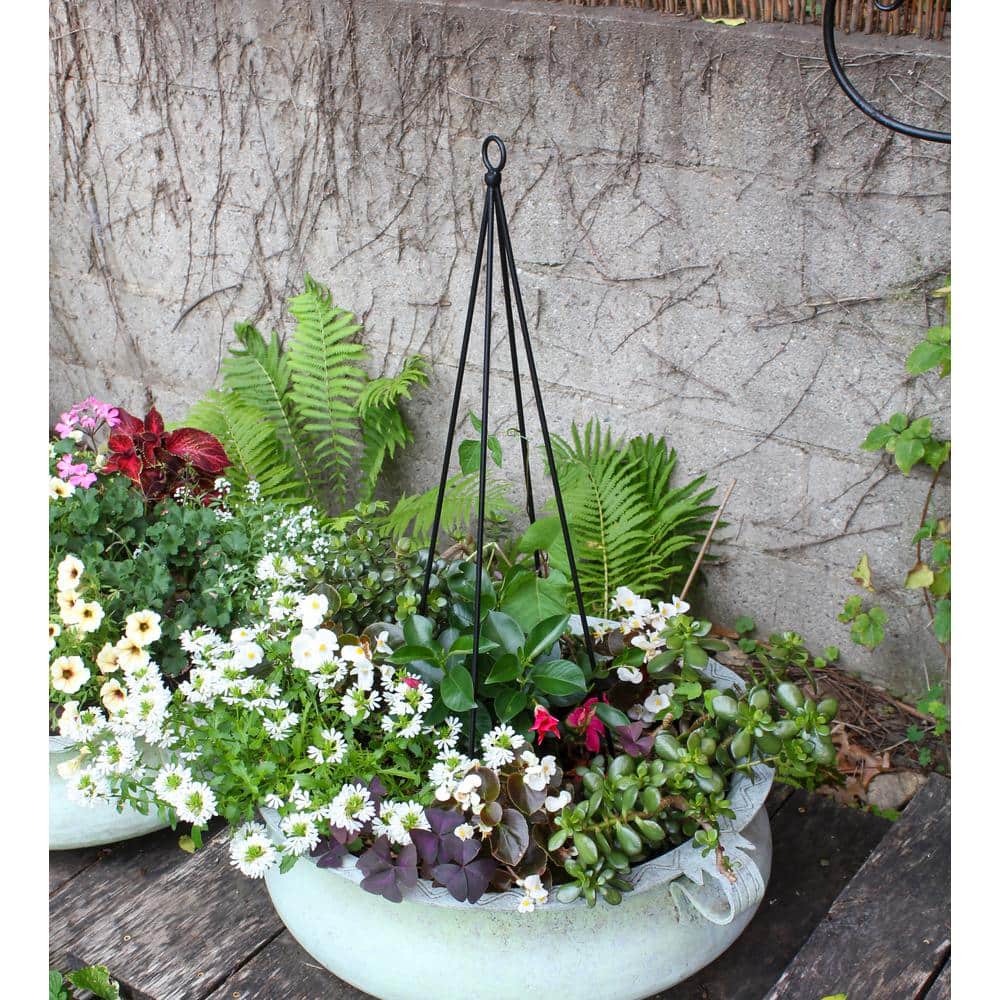 34" Black Wrought Iron Garden Trellis Set