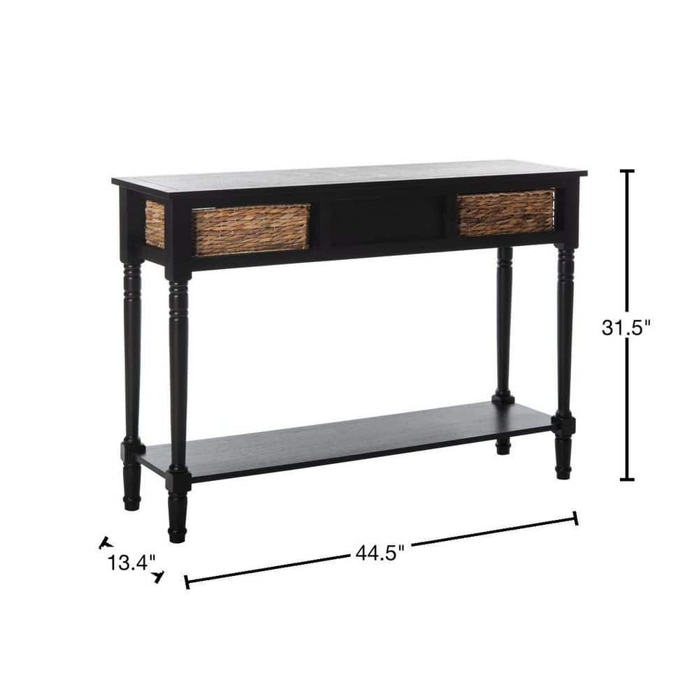 Transitional Gray 45" Wood and Metal Console Table with Storage