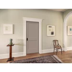 30 in. x 80 in. 2 Panel Monroe Primed Left-Hand Smooth Solid Core Molded Composite MDF Single Prehung Interior Door