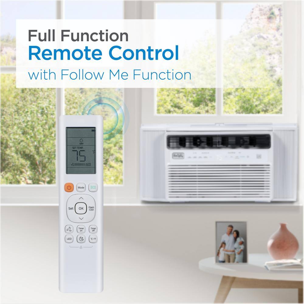 BLACK+DECKER 8,000 BTU White Inverter Window Air Conditioner with Remote