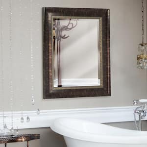 31 in. W x 37 in. H Framed Rectangular Beveled Edge Bathroom Vanity Mirror in Bronze