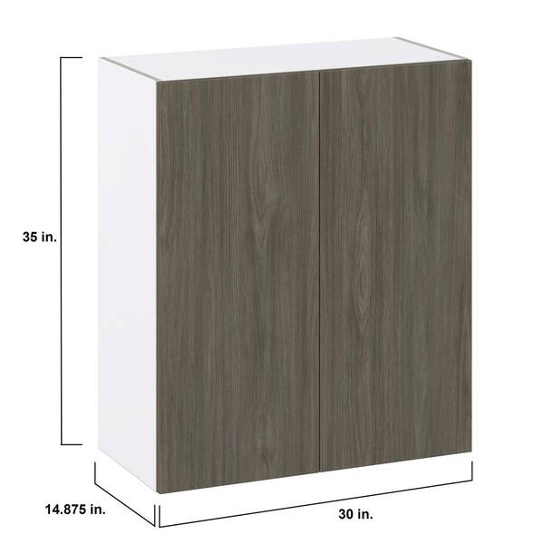 J COLLECTION Medora 92.5 in. W x 89.5 in. H x 24 in. D Textured Slab Walnut Office Base Cabinet Bundle