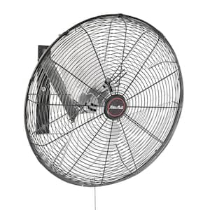 20 in. Black Indoor/Outdoor Wall Mount 3-Speed Ceiling Fan Commercial Grade Fan Air Circulator